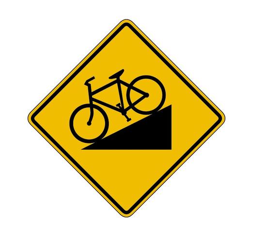 非机动车下陡坡道路交通标志汽车标志